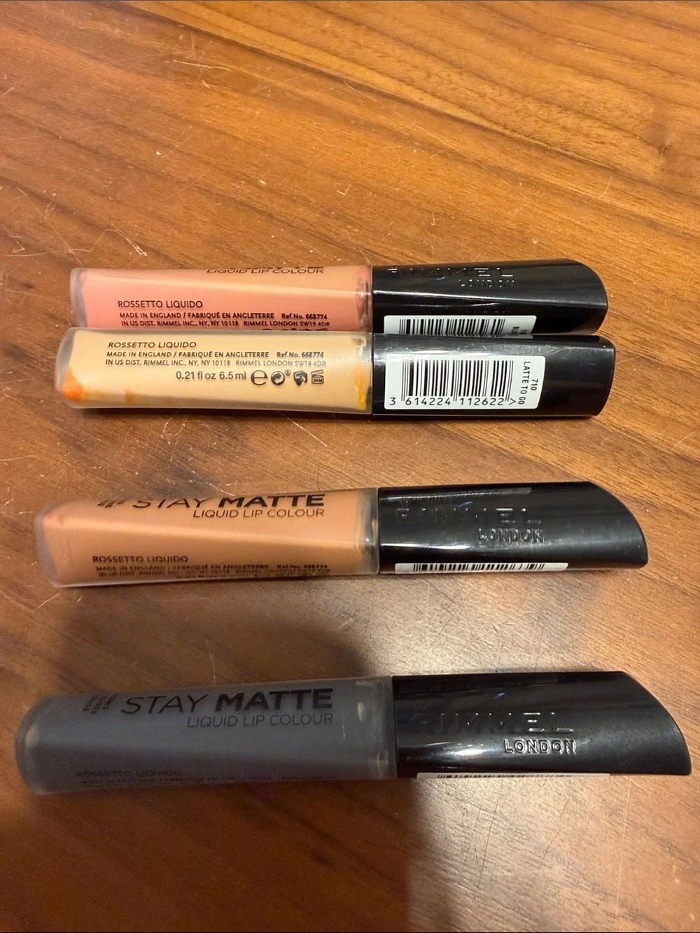 Lot of 4 New Rimmel Stay Matte Liquid Lip Color in Moca Shadow Latte and blush